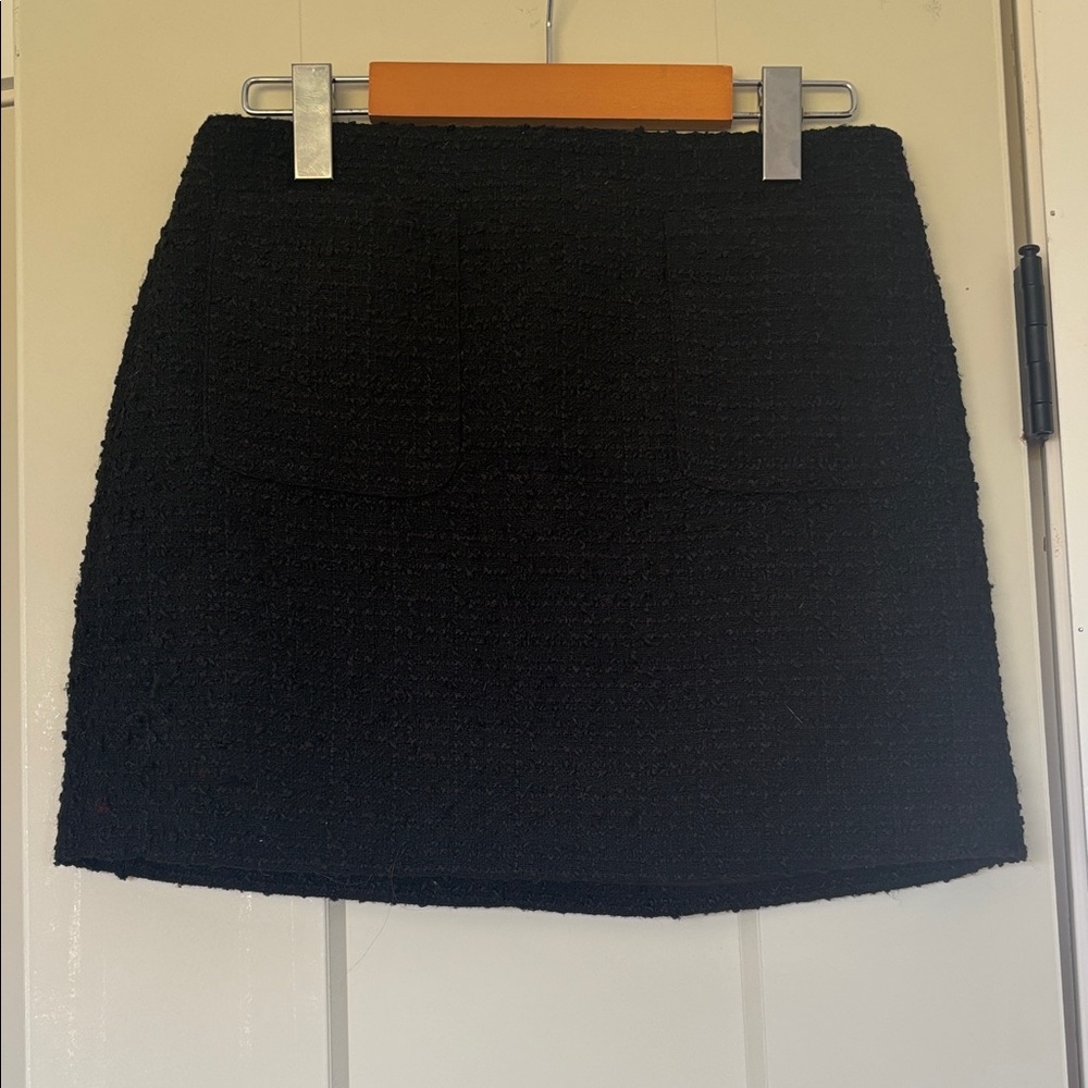 Classic Black Tweed Skirt